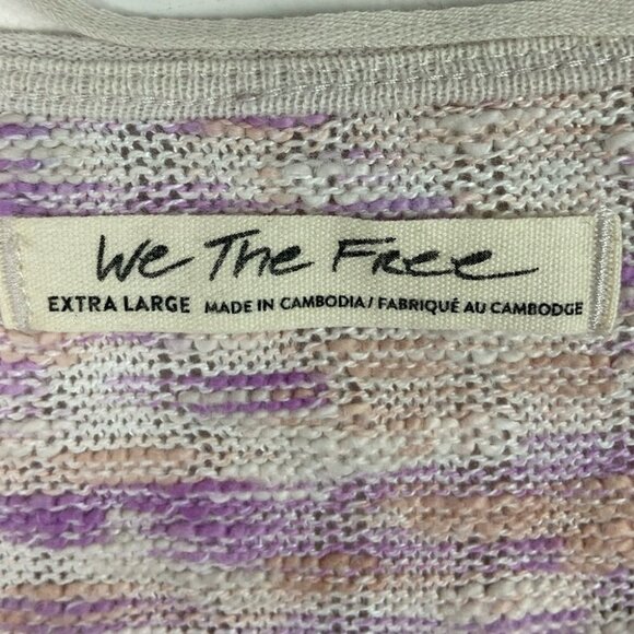 Free People Spaced Out Pink Purple Long Sleeve Sweater Knit ASOS Thumbholes XL - Picture 4 of 12